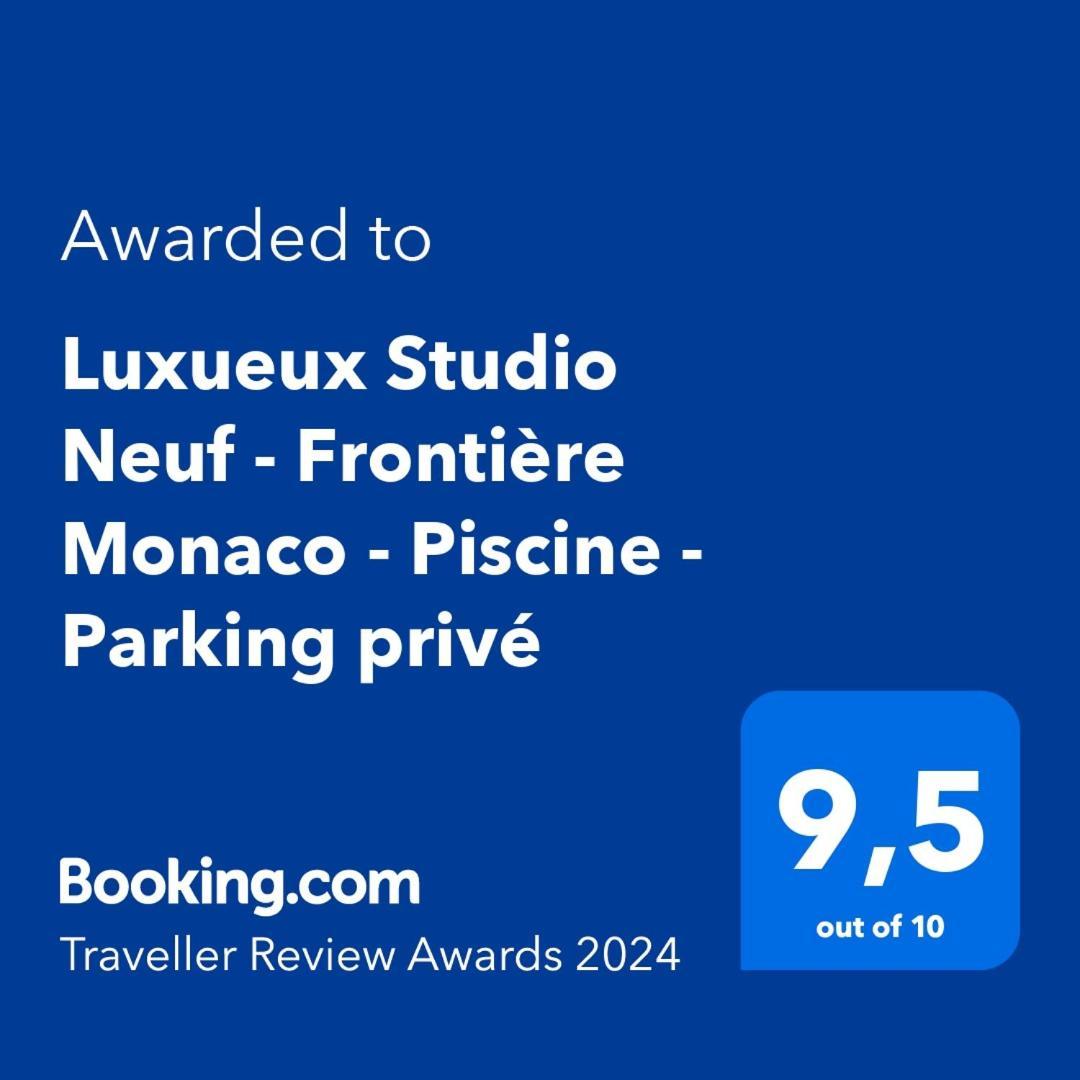 Luxueux Studio Neuf - Frontiere Monaco - Piscine - Parking Prive Apartamento Exterior foto